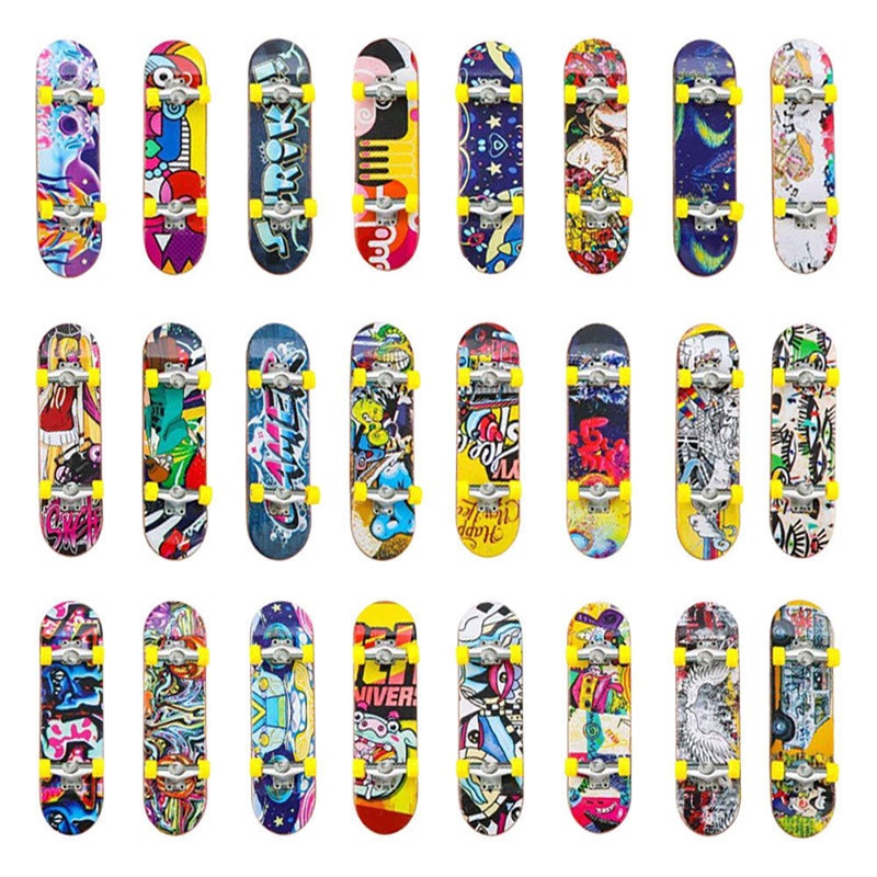 10pcs/Lot Aluminum Alloy Mini Finger Skateboards Unti-smooth Fingerboard Boys Toy Finger Skate Tech Truck Party Favors Gifts