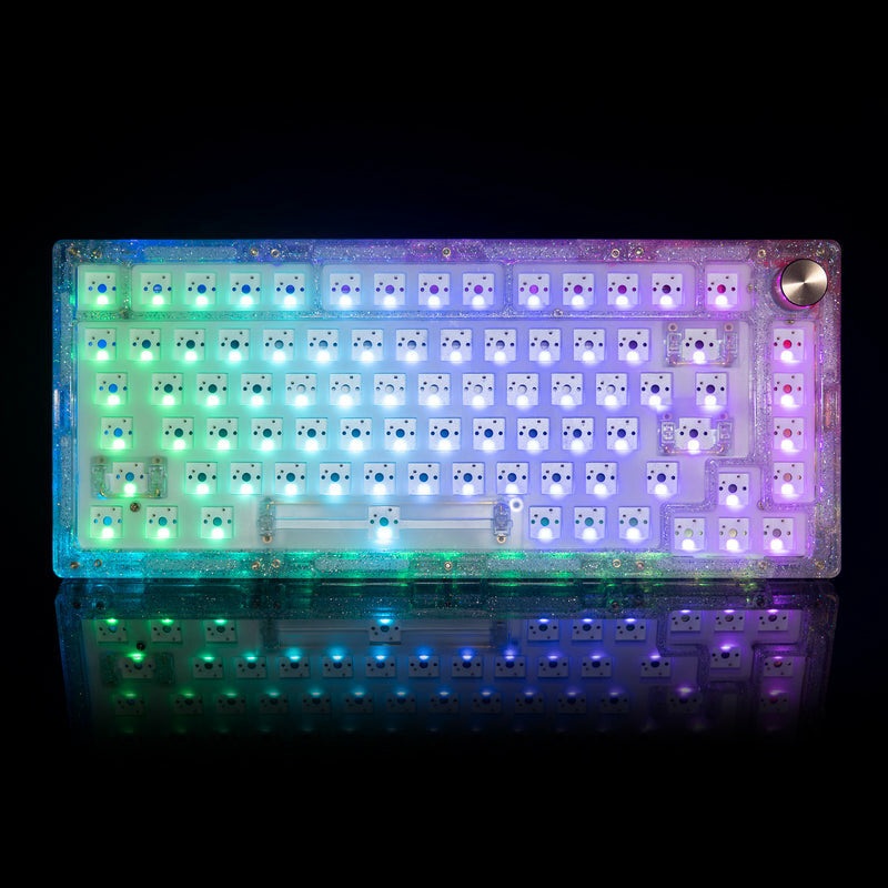 Gamakay SN75 75% Mechanical Keyboard Kit VIA Programmable Hot Swap Tri-Mode bluetooth/Type-C/2.4G Wireless RGB Customized Keyboard Kit, PCB Mounting Plate EVA Sound Insulation Mat