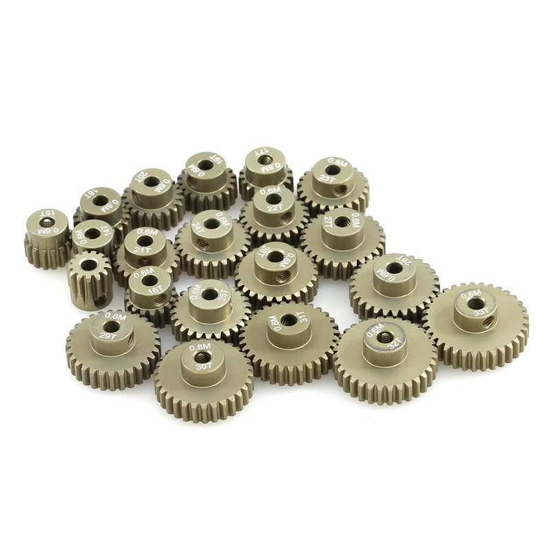 M0.6 Aluminum Alloy 13-33T Motor Reduction Gear For 1/10 RC Model Car 3.175MM Shaft Brushless Brushed Motor