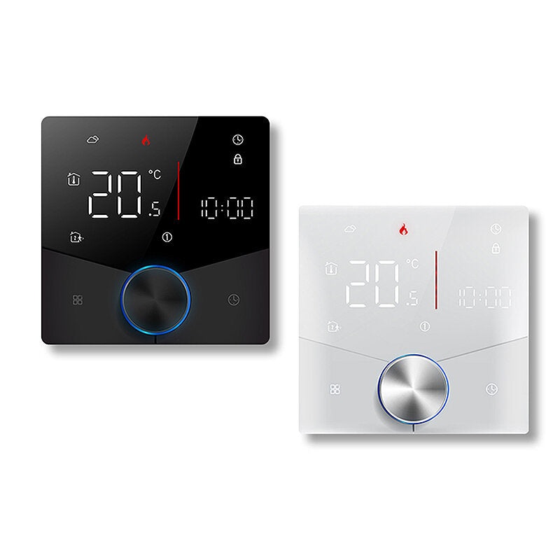 MoesHouse Tuya Smart WiFi Knob Thermostat LCD Display Mobile Phone APP Control Touch Screen for Heating Water Temperature Remote Controller Work with Alexa Google Assistant