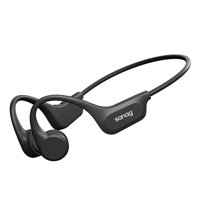Sanag B60 ProMax True Bone Conduction Earphone bluetooth 5.3 HiFi 3D Stereo 64GB Memory IPX8 Waterproof Sport Neckband Earphone with Mic
