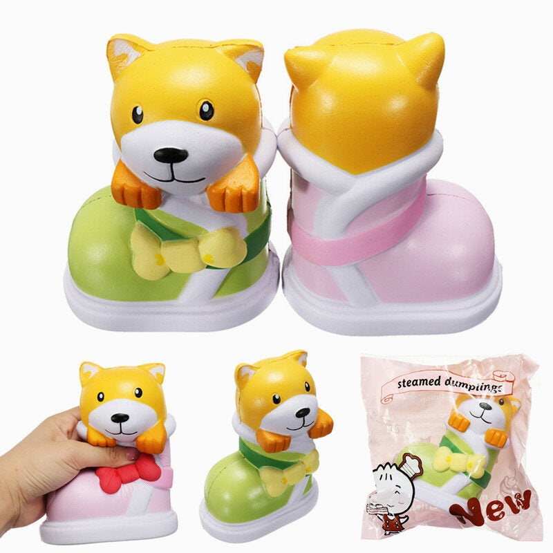 SquishyShop Puppy In Boots Jumbo Dog Shoes Squishy Slow Rising With Packaging Collection Gift Decor