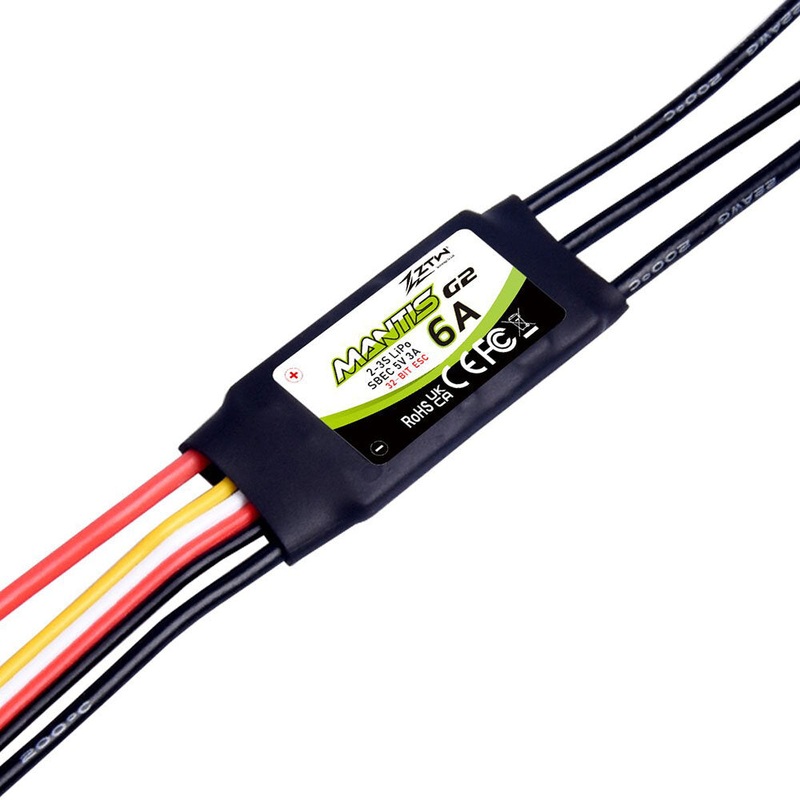 ZTW Mantis G2 6A 32-Bit Brushless ESC With 5V/3A BEC 2-3S for RC Airplane Fixed Wing