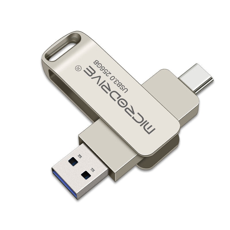 Microdrive MDTU21 128G 256GB USB3.0&USB-C Flash Drive High Speed Dual-interface Mini Portable Memory U Disk for Phone TV Tablet