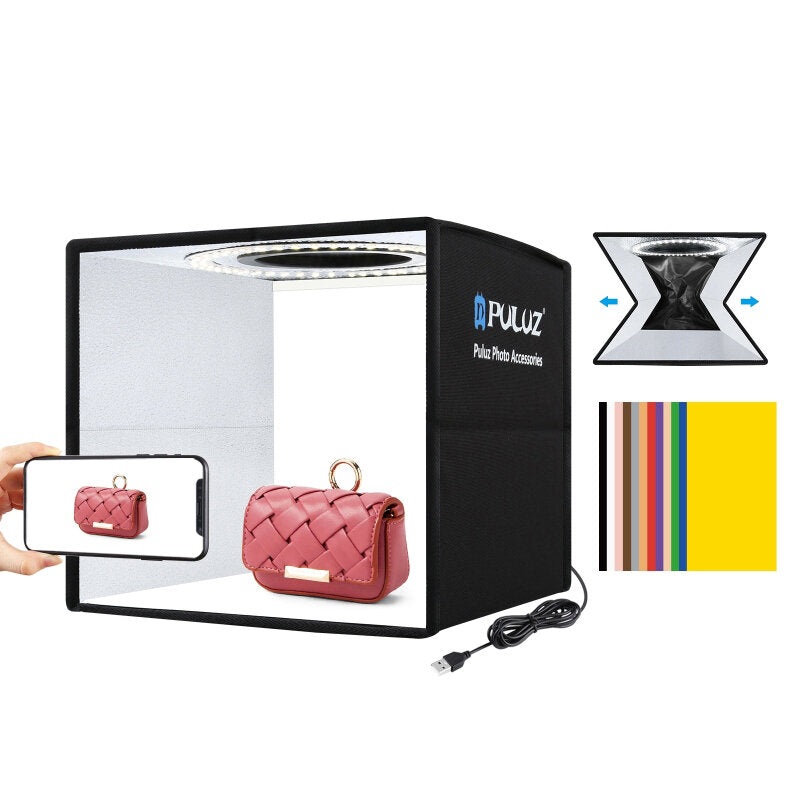 PULUZ 25cm25cm25cm Folding Portable Photo Lighting Studio Shooting Tent Box with 12 Colors Backdrops