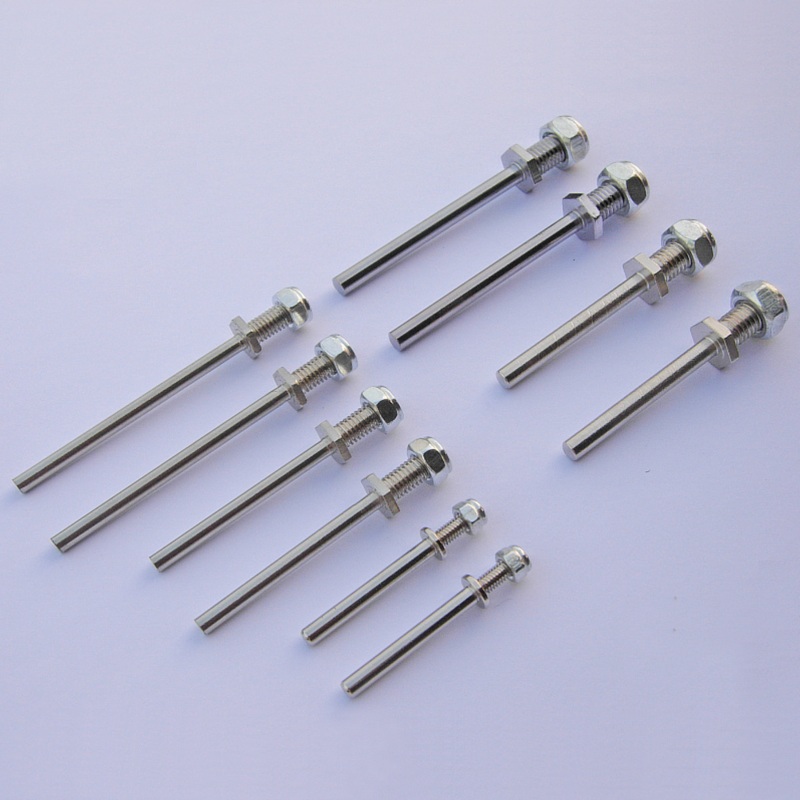 1 Piece Dia 3/4/5/6mm Steel Wheel Axle with Nuts Landing Gear Shaft Fittings M3/M4/M5/M6 Thread for RC Model Airplane