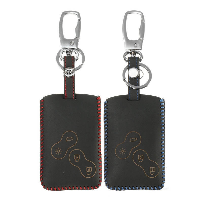 1pc Leather Remote Key Holder Cover Case 4 Buttons Key Holder Chain Cover Case For Renault/Laguna/Koleos/Capture/Megane