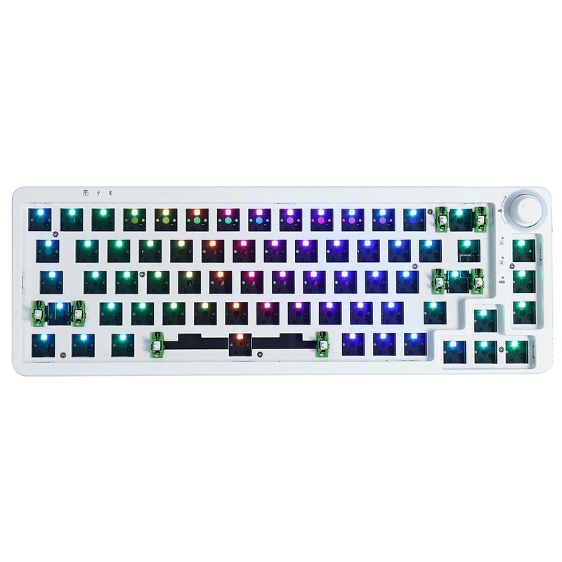 67 Keys Mechanical Keyboard Customized Kit Triple-Mode bluetooth3.0/5.0+2.4G Wireless+Type-C Wired Hot-Swappable 3/5-Pin Switch Programmable RGB Backlit 65% Keyboard Kit PCB Mounting Plate Case with Rotate Button