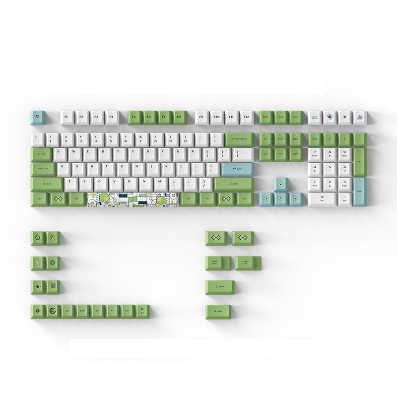 DAGK 128 Keys Multicoloured PBT Keycap Set Cherry Profile Sublimation Cutom Keycaps for Mechanical Keyboards