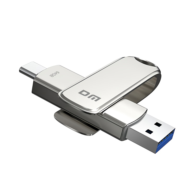 DM Type-C & USB3.1 Gen1 Flash Drive Dual Interface Memory Flash Disk 64G 128G 256G 512G 360 Rotation Thumb Drive PD189