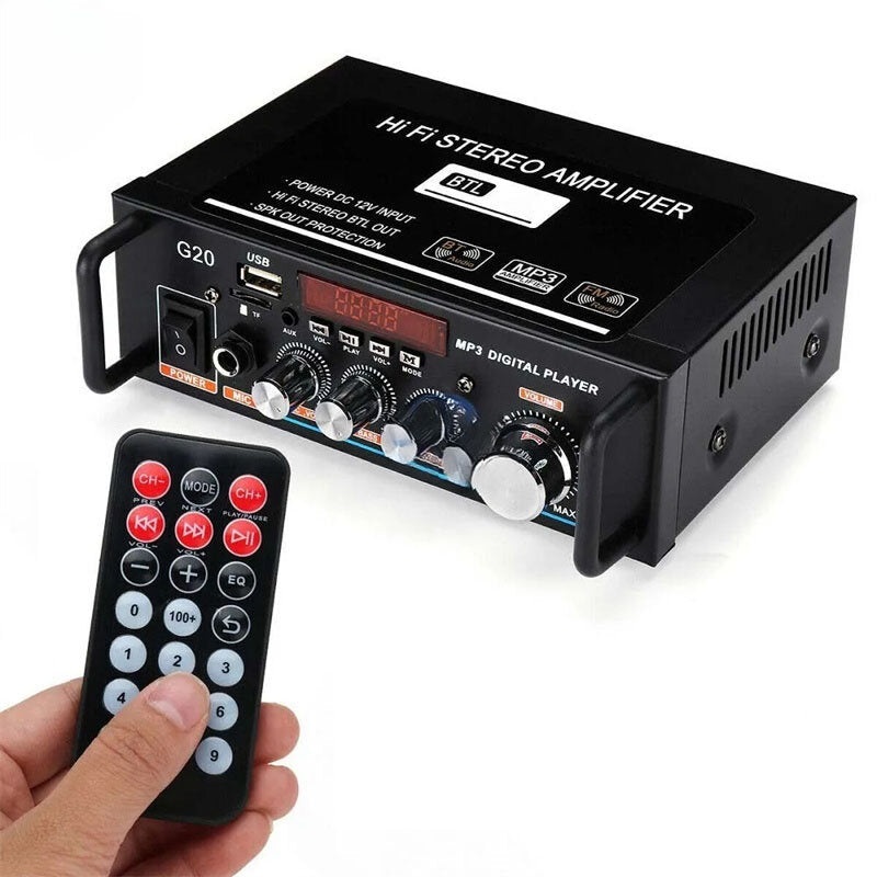 G20 Wireless bluetooth Amplifiers Home Amplifiers HiFi Subwoofer Home Theater Sound System Audio Car Amplifiers FM Radio TF AUX MP3 Player with Remote Control