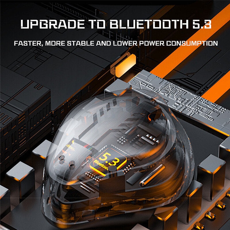 H9 TWS bluetooth 5.3 Earphone HiFi Stereo Bionnic Diaphragm Large Dynamic Compound Unit ENC Noise Cancelling Digital Display Smart Touch Control RGB Light Ultra-low Gaming Latency with Three Sound Mode In-ear Sports Headphone with Mic