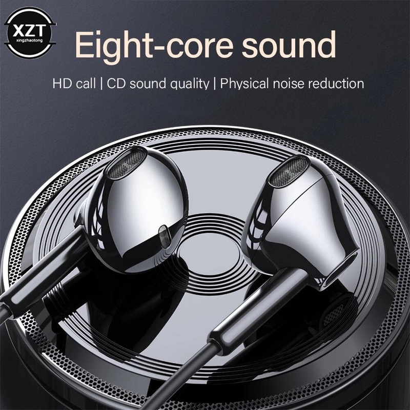 Lenovo QF310 3.5mm Wired Earphone Dynamic Dual Units Driver Bass Stereo Touch Control NDC Noise Cancelling HD Calls 12g Lightweight Sports Headset for Phone Tablet PC