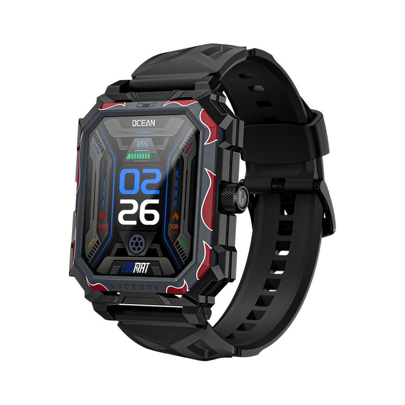 LOKMAT OCEAN MAX 1.96 inch HD Screen bluetooth Call Heart Rate Blood Pressure SpO2 Monitor Sleep Monitoring Multi-sport Modes Music Playback 5ATM Waterproof Smart Watch