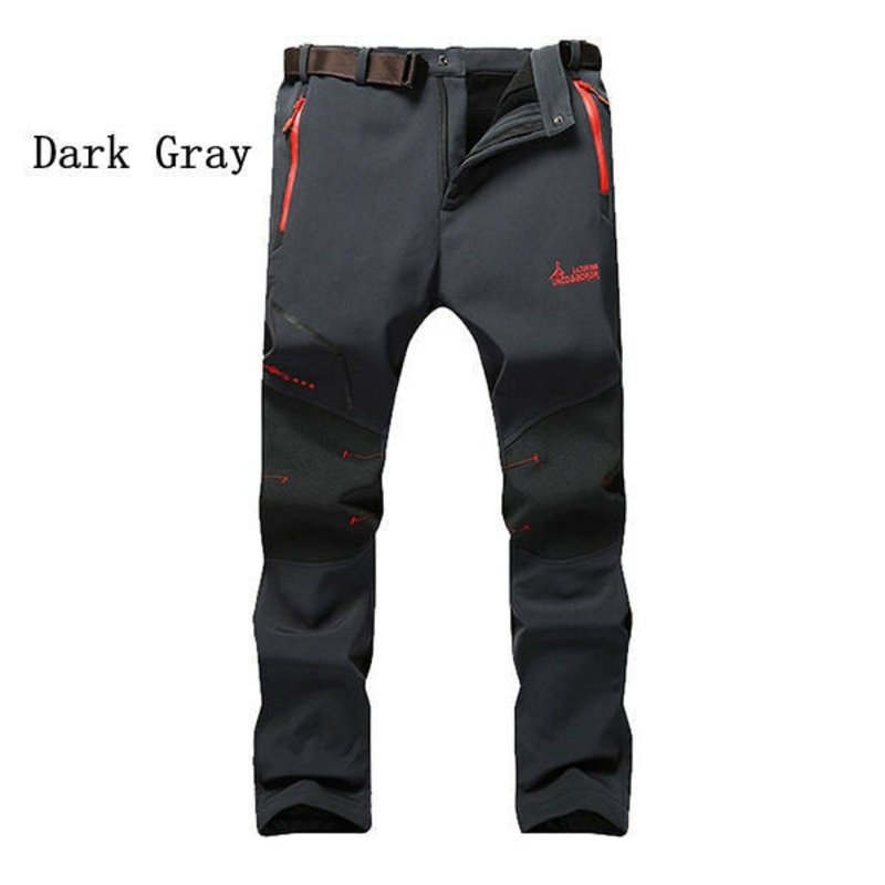 Mens Outdoor Elastic Trousers Casual Waterproof Warm Thick Soft Shell Lovers Assault Pants