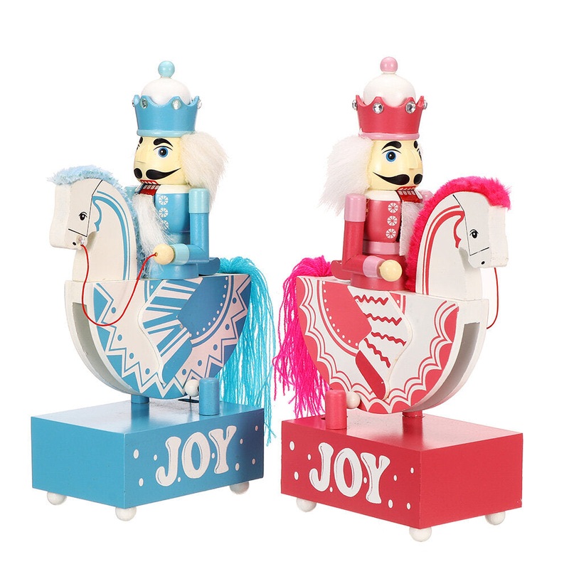Nutcracker Wooden Musical Box Decoration Wood Christmas Decoration Birthday Gifts