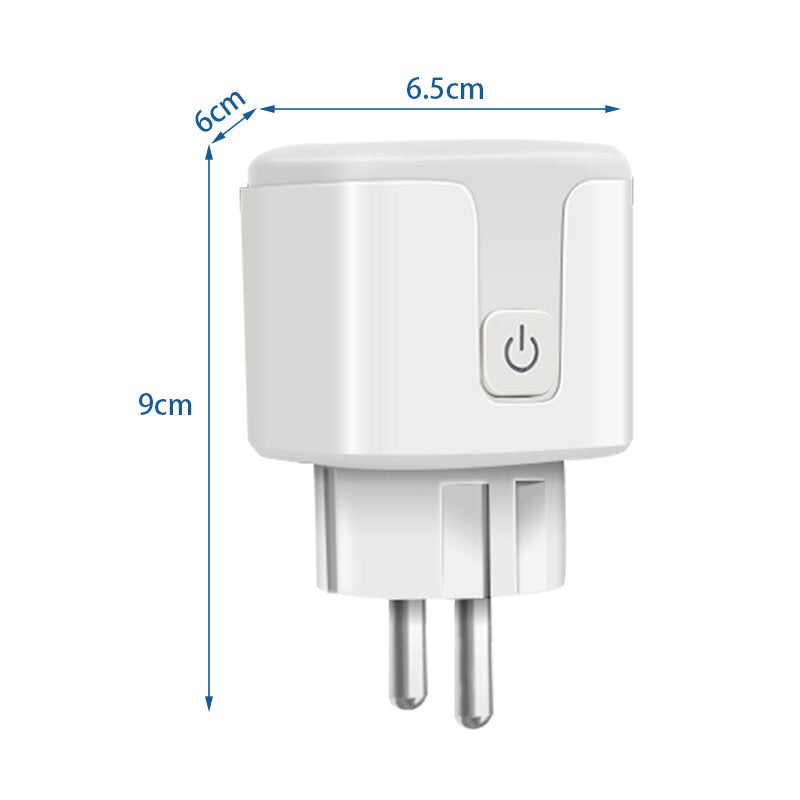 Tuya 16/20A Smart WiFi Switch EU Plug Intelligent Power Monitor Voice Control Timing Outlet Socket Support Alexa Google Home