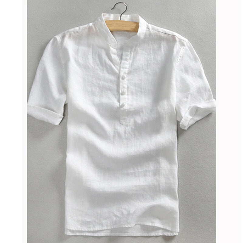 Men’s Short Sleeve Casual Loose V Neck Cotton Tee Top Beach Leisure Shirts Tees
