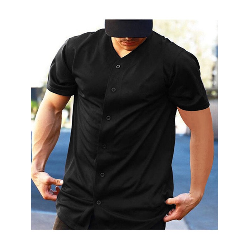 Mens Plain Short Sleeve V Neck Casual Workout Summer Shirt