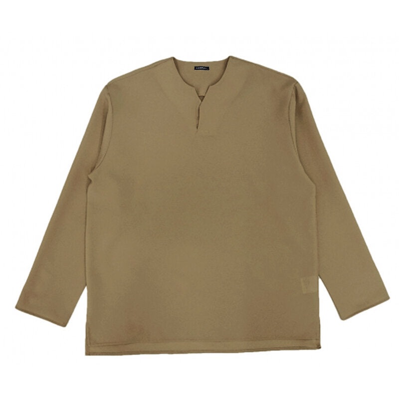 Mens V Neck Solid Color Casual Fashion Shirts