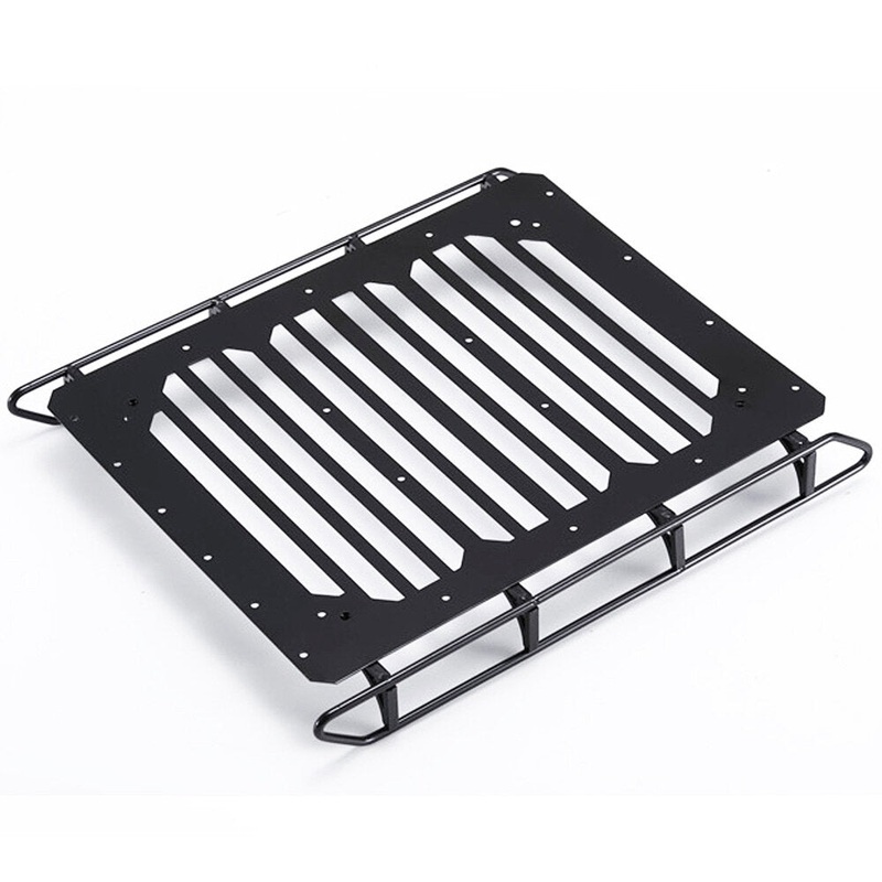 RBR/C Upgraded Metal Roof Luggage Rack Anti Skid Plate LED Lights Set for 1/10 TRX4 G500 DIY Off-Road Crawler RC Cars Vehicles Models Decoration Parts