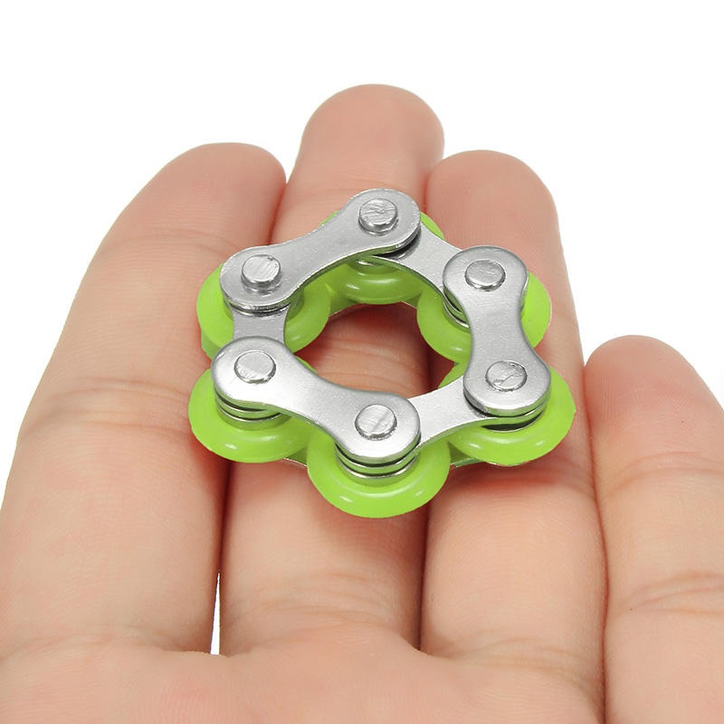Stainless Steel Colorful Bicycle Chain Shape Rotating Fidget Hand Spinner EDC Reduce Stress Toys