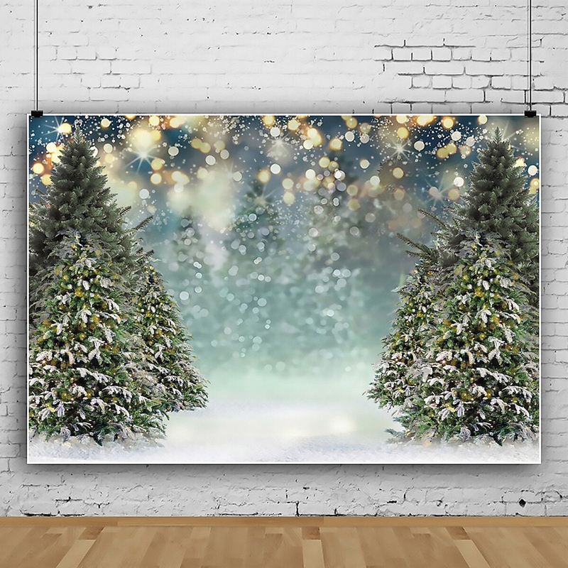 0.9×1.5m 1.5×2.1m 1.8×2.7m Winter Snowflake Christmas Tree Photography Backdrops Glitter Decoration Background Cloth for Studio Photo Backdrop Prop