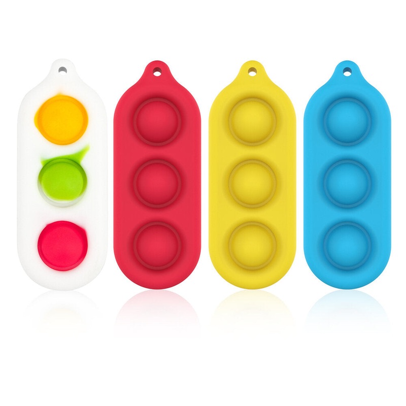 1pc Keychain Fidget Push Bubble Toy Decompression Artifact Brain Hand Training Ergonomic Stress Reliever Improve Concentration For Kids Adults