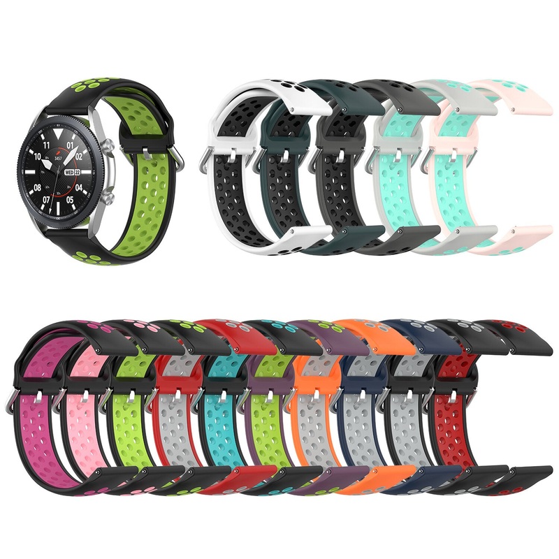 Bakeey 20/22mm Width Universal Sports Dot Pattern Soft Silicone Watch Band Strap Replacement for Samsung Galaxy watch3 41mm R840 / 45mm R850 Huami Amazfit GTS