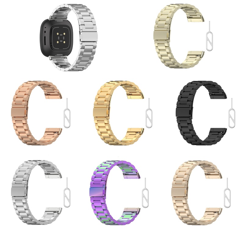 Bakeey Stainless Steel with Watch Tool Replacement Watch Strap for Fitbit Versa 3 Sense Watch