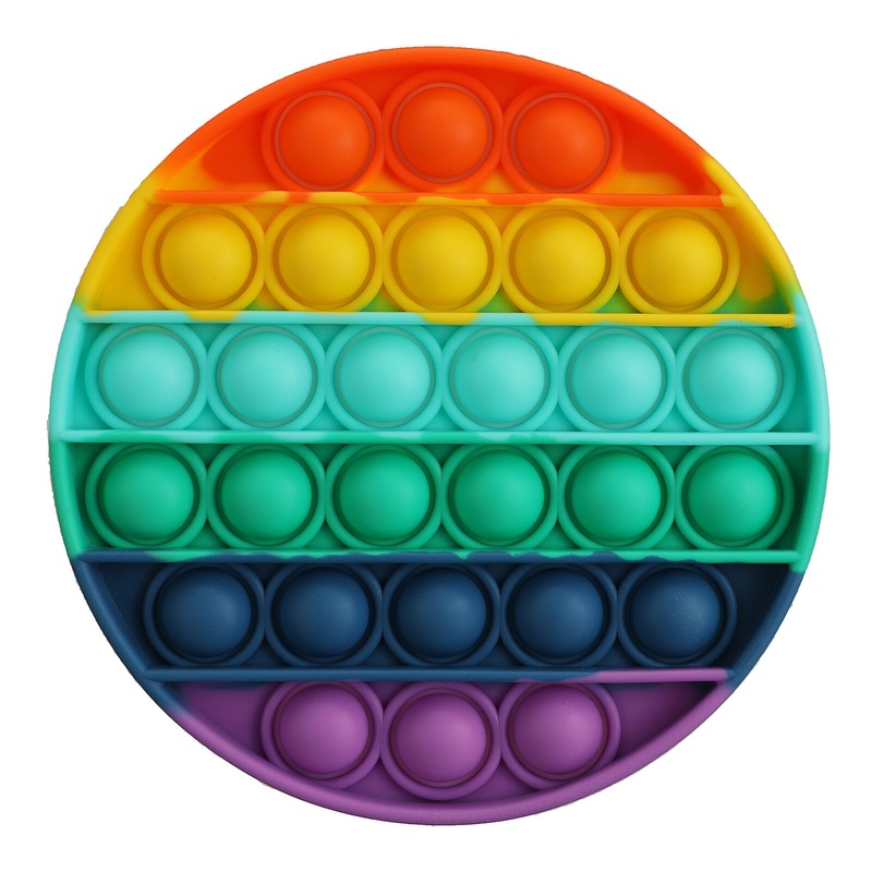 Bubble Fidget Sensory Toy Decompression Silicone Popper Toy Rainbow Unicorn Dinosaur Robot Square Push & Pop for Squeeze Toy for Children Adults