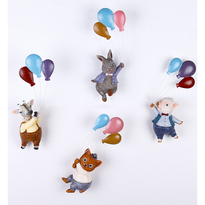Cartoon Animal Decorations Resin Living Room Pendant Baby’s Bedroom Wall Ornaments Children Creative Gift