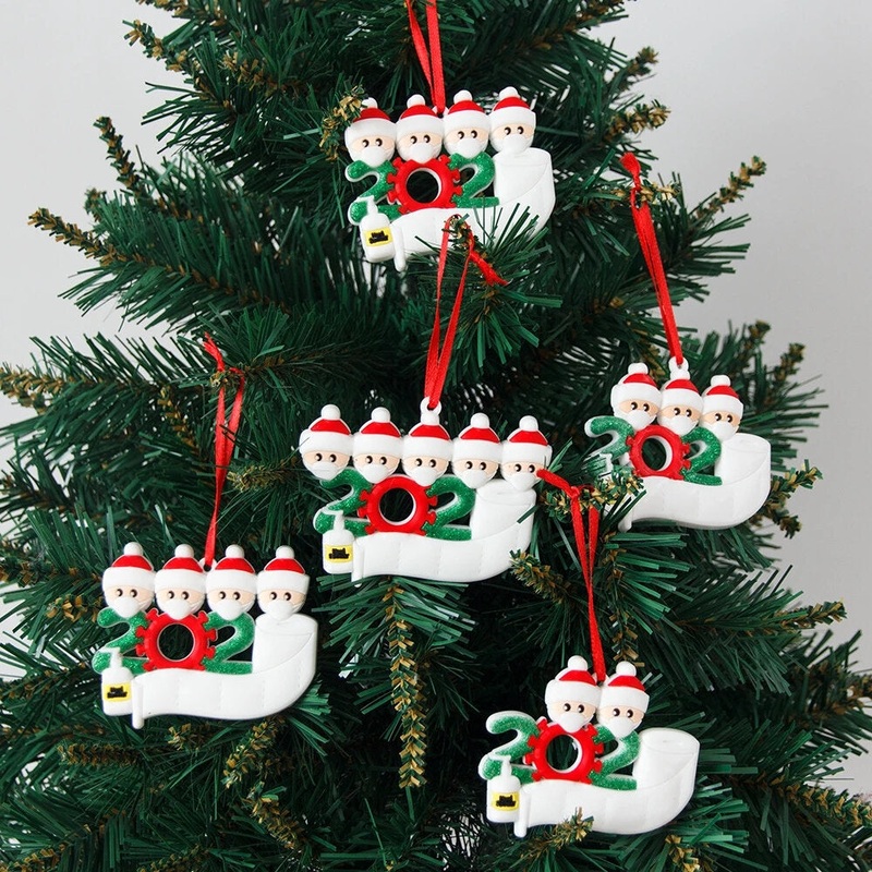 Christmas Tree Ornaments PVC 2020 Theme Family Members Christmas Pendant Gift Family Christmas Party Decoration