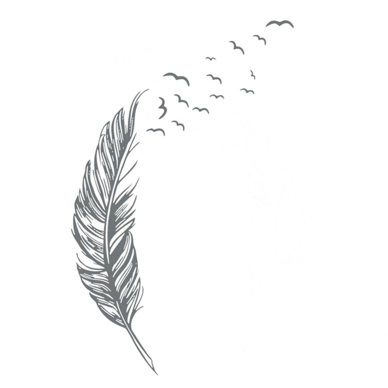 DIY Modern Plume Feather Wall Sticker Birds Flying Feather Removable Wall Sticker Vinyl Mural Painting  for Home Living Room