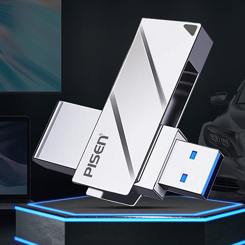 Pisen USB3.0 Flash Drive 360 Rotation High Speed Data Transmission Waterproof Heat Resistance 32G/64G/128G/256G Portable Zinc Alloy Memory U Disk