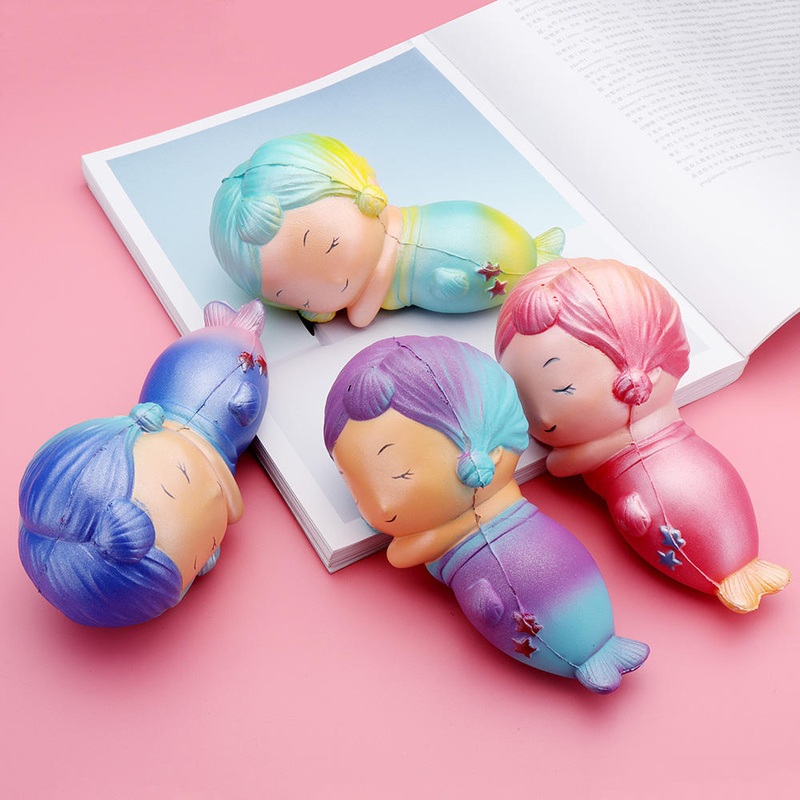 Mermaid Squishy 16.5*8.2CM Slow Rising Child Decompression Toy Soft Gift