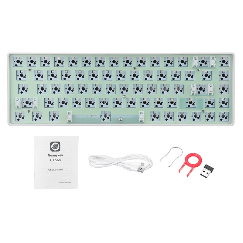 S68 Triple Mode Keyboard Customized Kit 68 Keys RGB Hot Swappable 3pin/5pin Switch 65% Programmable Wired bluetooth 5.0 2.4GHz Keyboard Kit NKRO PCB Mounting Plate Case Custom Keyboard