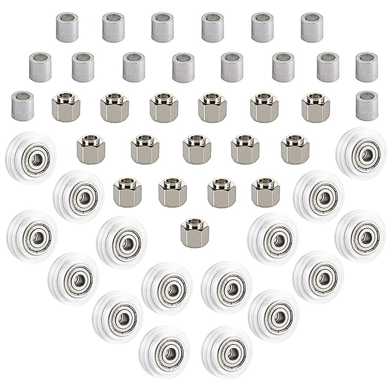 SIMAX3D 16sets POM Pulley Wheel Black/Transparent with Round Column & Eccentric Spacer Replacement Parts Kit for 3D Printer