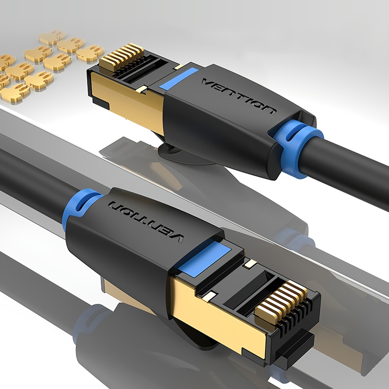 Vention Cat8 Ethernet Cable SFTP 40Gbps High Speed RJ45 Network Cable Gold Plated Connector for Router Modem CAT 8 Lan Cable Networking Cable
