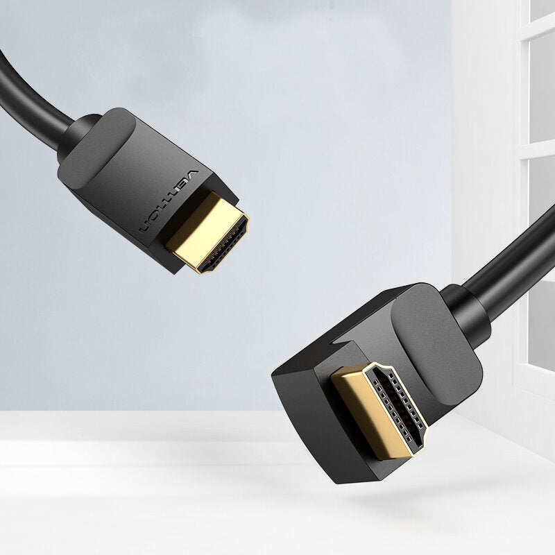 Vention HDMI Cable Video Cable 4K 3D HD2.0 Elbow Design Audio Vido Synchronous HDR 18Gbps Bandwidth 1M 2M 3M