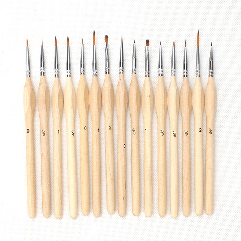 15 Pcs Nail Hook Line Pen Set Triangle Pole Miniature Detail Art Drawing Pens Brushes for Oil Watercolor Painting