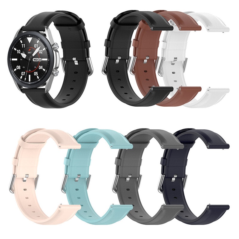 Bakeey 20/22mm Width Universal Casual PU Leather Watch Band Strap Replacement for Samsung Galaxy watch3 41mm R840 / 45mm R850 Huami Amazfit BIP