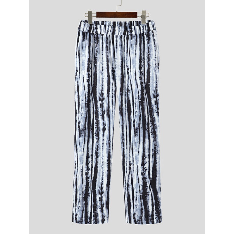 Mens Loose Gradient Pattern Print Loose Pants