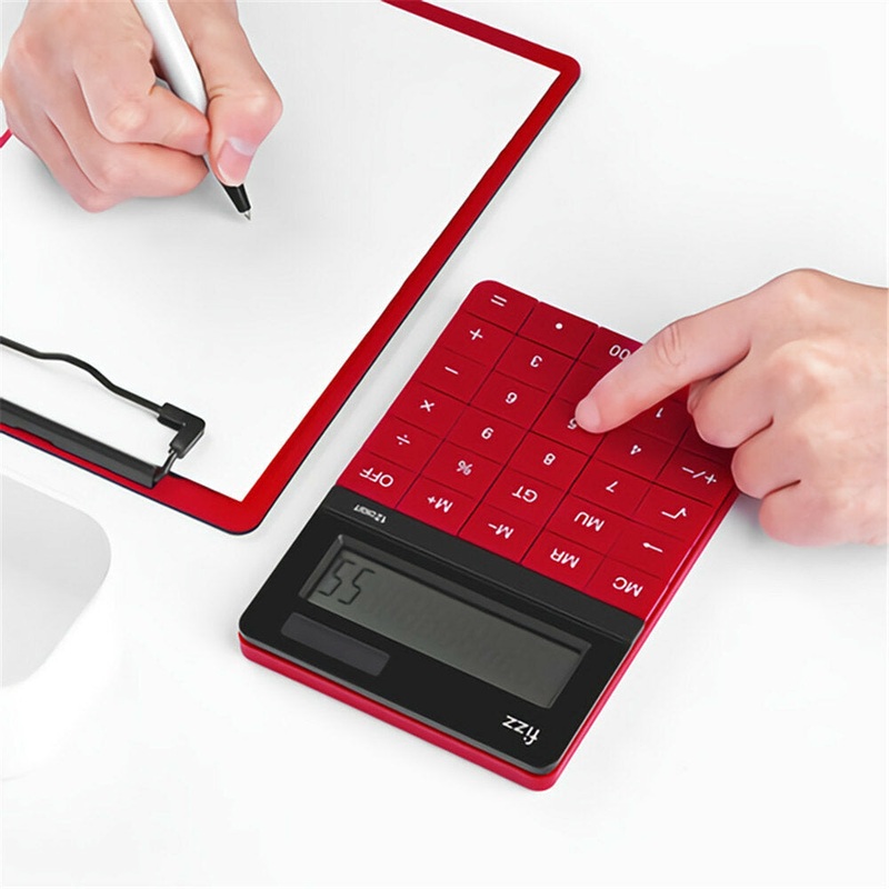 [XM ]Fizz FZ66806 Calculator Double Power Desk Calculator 12 Digit Large Display Panel Button Calculator Financial Office for College Students