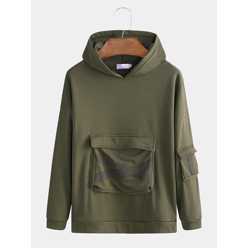 Men’s Hedging Hooded Loose Japanese Large Size Youth Fall Shoulder Casual Sweatshirt
