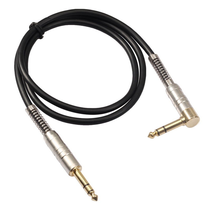 REXLIS 6.35mm Male to Male Audio Cable Gold Plated Stereo Straight to Elbow Audio Adapter Cable Connector