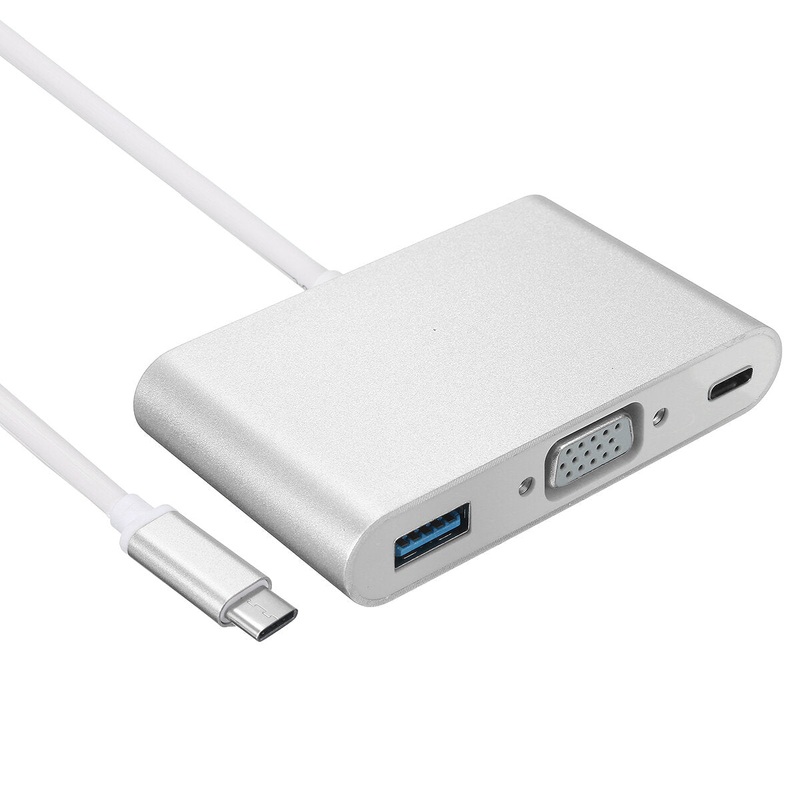 USB 3.1 type C to VGA Converter Monitor USB 3.0 Type C Female Charger Adapter for Macbook