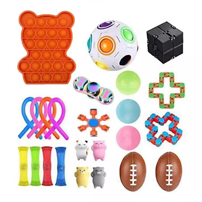 Fidget Toys Sensory Set Anti Stress Relief Fidget Bubble Toys Decompression Artifact Hand Toys For Kid Adults