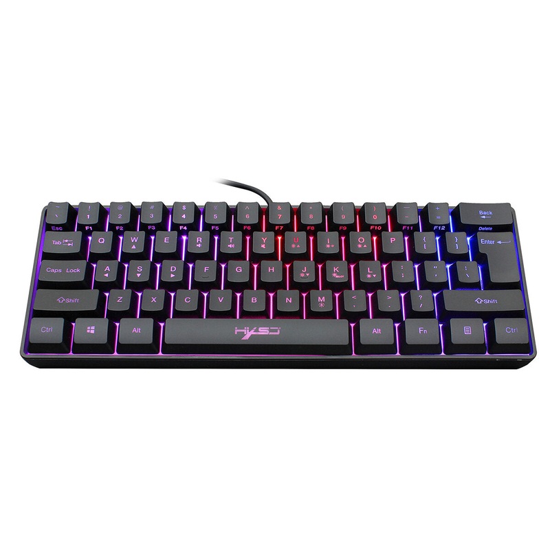 Mechanical 60% Wired Gaming Keyboard 61Keys Chroma RGB Backlit ABS Floating Keycap for Computer For MAC PC