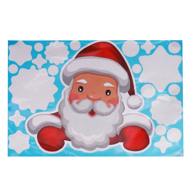Removable Christmas Stickers Wallpapers DIY Decorative Decal Door Window Stickers Snowflake Santa Claus Wall Stickers